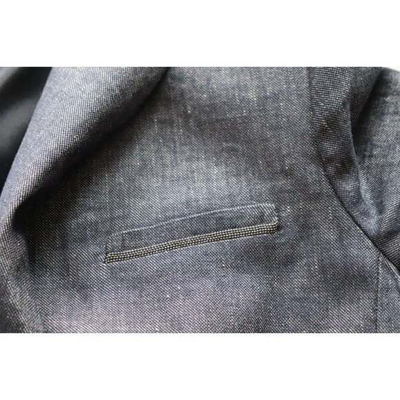 Fabiana Filippi Womens US12 Blue Brilliant Beading Jacket Double Breasted Blazer - Picture 4 of 11